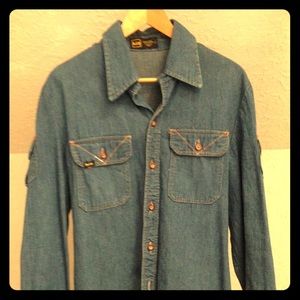 Vintage Denim Tunic Button Up